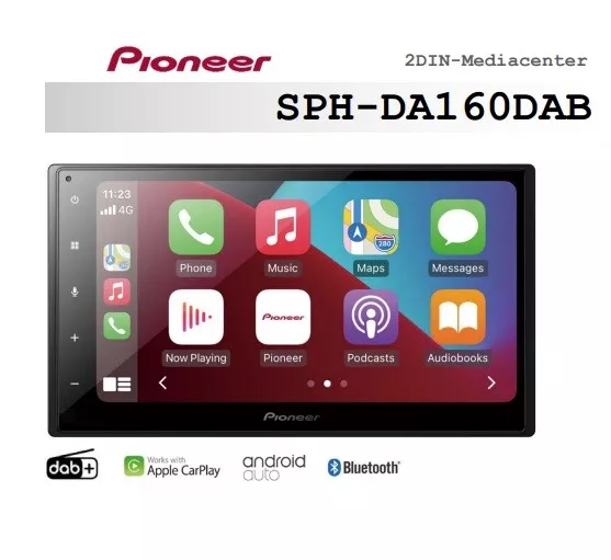 Pioneer SPH-DA360DAB Android Auto CarPlay DAB+ USB MP3 Einbauset für Audi  A6 4B