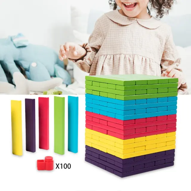 Jeux d'empilage en bois Montessori, 100 pièces, jouets blocs de culbutage, Kits