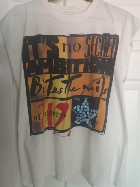 Rare Official U2 1991 Ambition Bites the Nails of Success Vintage 90's T-Shirt