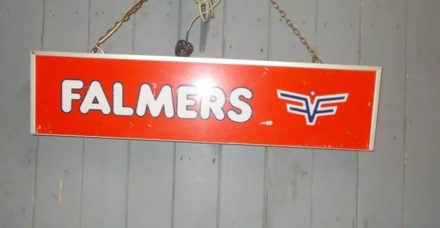 Vintage Retro Illuminated Falmers Jeans  Double sided Hanging Sign Shop Display 3