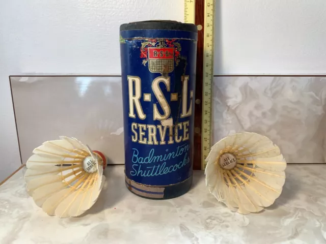 Vintage RSL Service Outdoor Badminton Shuttlecocks Paper Can Altoona, PA USA