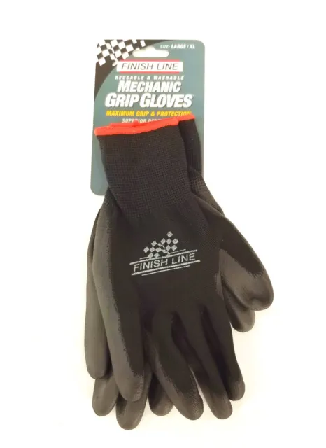 Finish Line Bicycle Mechanic Grip Gloves Latex Free - Large Size (L / XL)