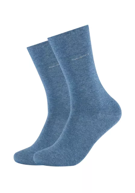 2 Paar Camano soft Socken "Denim melange" Gr. 35-46, mit Komfortbund, Baumwolle