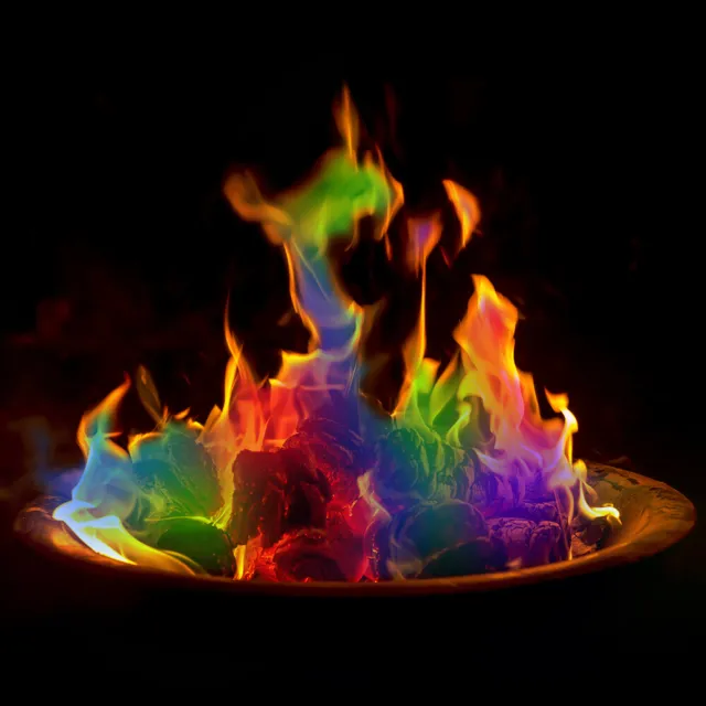 FLAMMES AU NÉON magiques changeant de couleur feu mystique sachets feu de  joie foyer EUR 3,83 - PicClick FR
