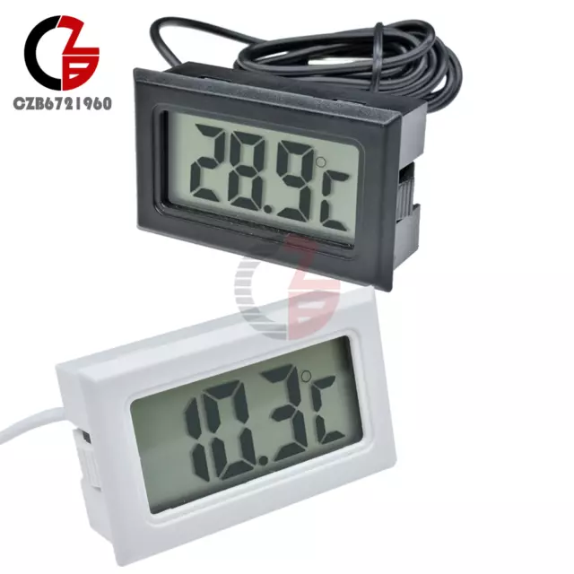 Digital LCD Thermometer Gauge Insert Probe Temperature Thermograph For Aquarium