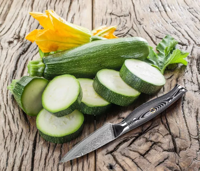 Küchenmesser-Gemüsemesser-Obstmesser-Allzweckmesser Carbon Damast-Klinge 13 cm