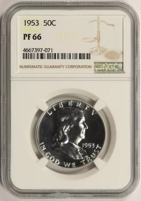 1953 50c Proof Franklin Half Dollar NGC PF66
