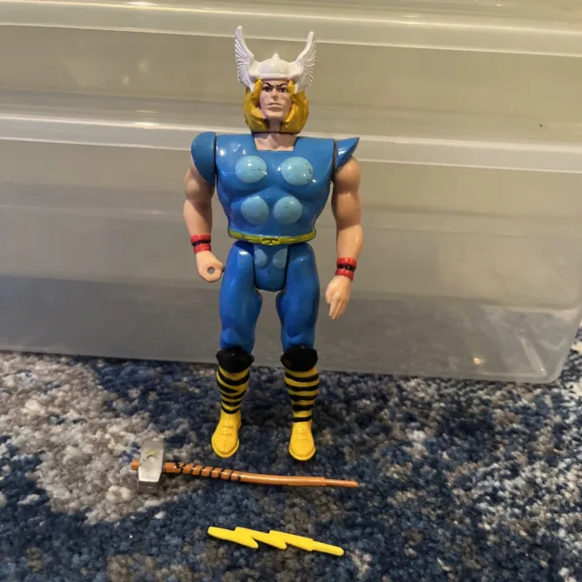 Toybiz Marvel Super Heroes Thor Figure with Smashing Hammer 1991 Vintage READ