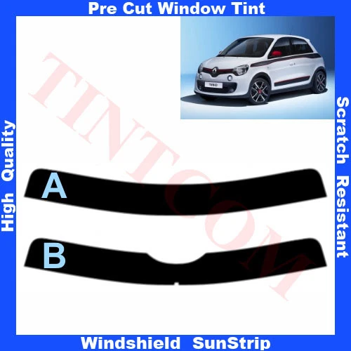 Pre Cut Window Tint Sunstrip for Renault Twingo 3 Doors 2014-... Any Shade