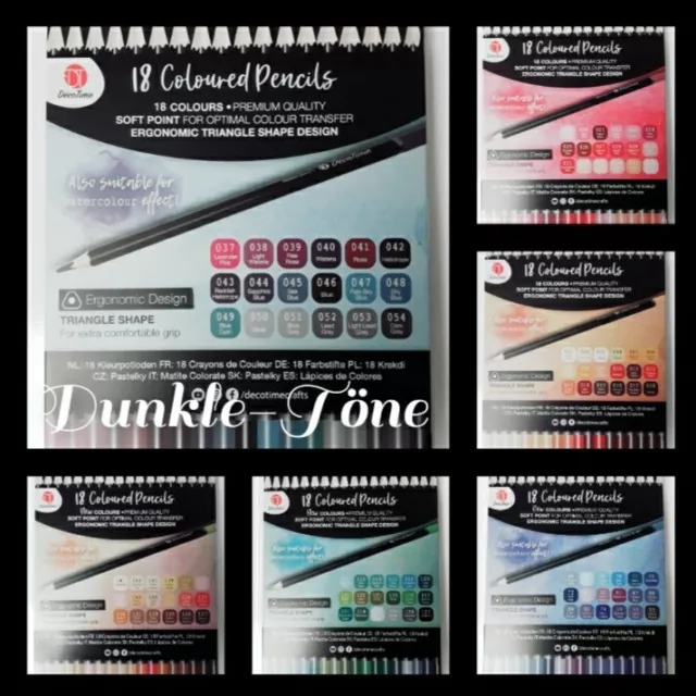 18 Premium Buntstifte ✍🏻 Metallbox ☆Dunkle-Töne☆ Zeichnen Malen Künstlerbedarf