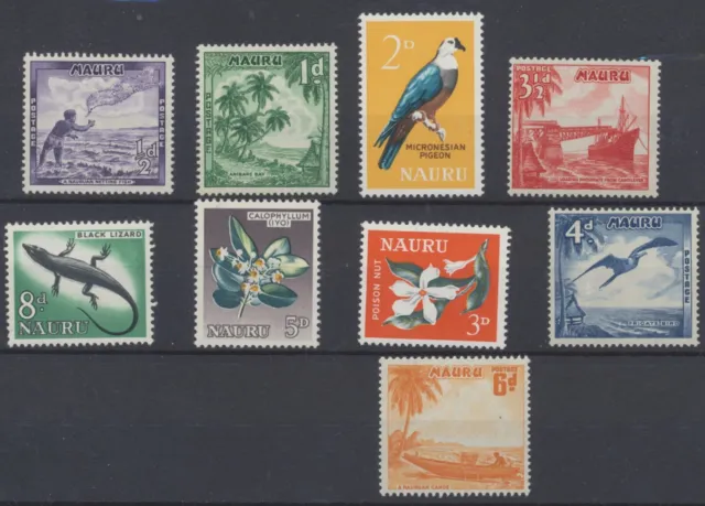 Nauru Stamps:1954-1963 Wildlife: MH; SG48a,49a,50/2,57/60; CV £10.80