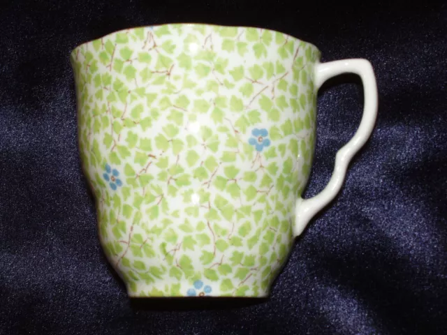 Samuel Radford Teacup Green Leaves Blue Flower 8324 Rad19 Scalloped Cup Chintz