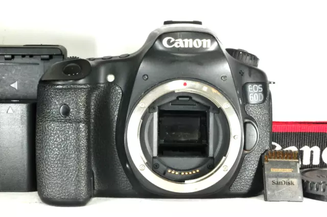 Canon EOS 60D Digital SLR Camera (Body Only) w/battery, charger, strap, SD card