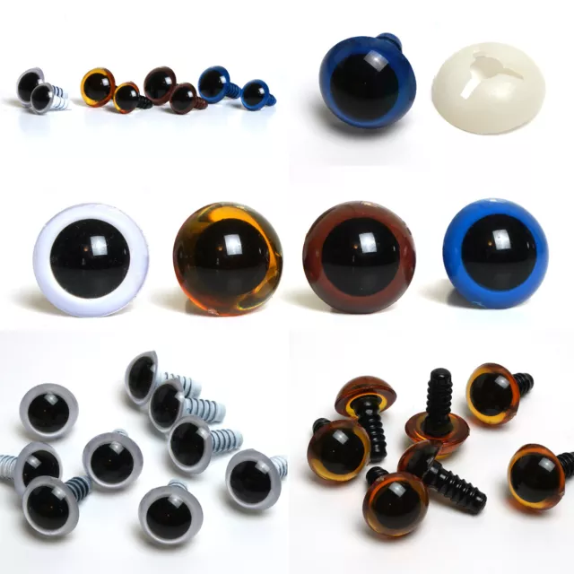 Safety Toy Eyes (9mm-18mm Brown Blue White Amber) Fast dispatch & Free Delivery