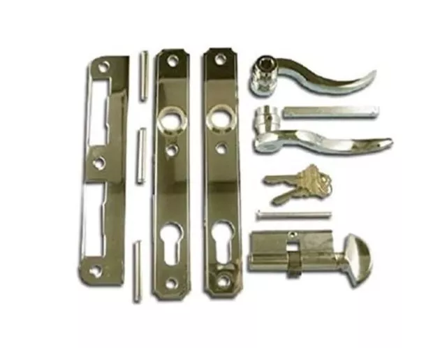 ATRIUM Lock Door Mortise Trim Set - Polished Brass