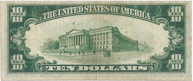 Series 1928 Ten Dollar North African Silver Certificate***ERROR***Note 2