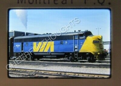 Original '77 Kodachrome Slide CN VIA Rail 6530 FP9A Montreal      33A24