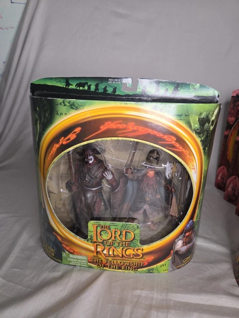 LORD OF THE Rings Uruk-Hai Warrior and Gimli 2 pack Fellowship of the ...