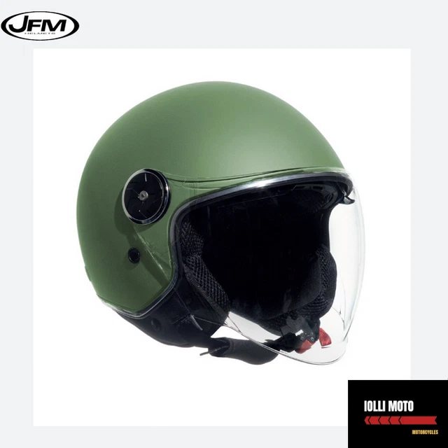 Casco Moto Jet Vintage In Fibra Premier VINTAGE EVO Star Military Green Bm Verde Opaco P31862