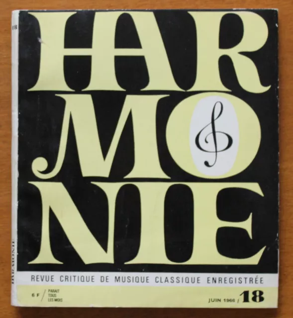 HARMONIE - Revue critique de Musique Classique enregistrée - N°18 de 1966