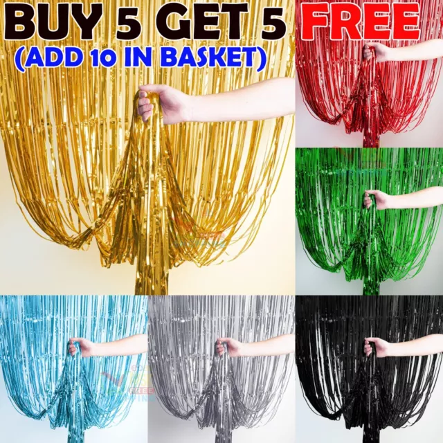 2M-3M Foil Fringe Tinsel Shimmer Curtain Door Wedding Birthday Party Decorations