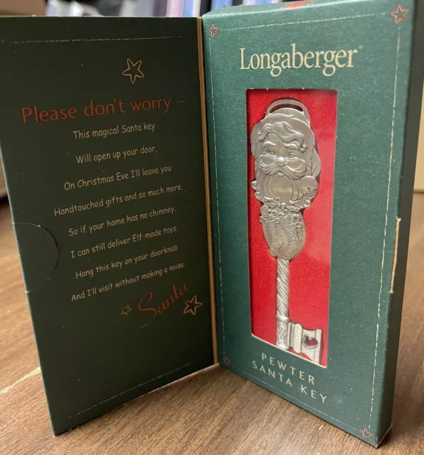 Longaberger Pewter Santa Key 2002 New