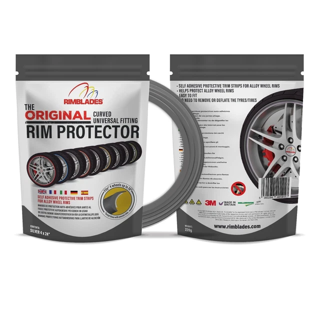 Argento/Grigio Chiaro Rimblades Originale Lega Cerchione Protezioni - Deluxe Kit