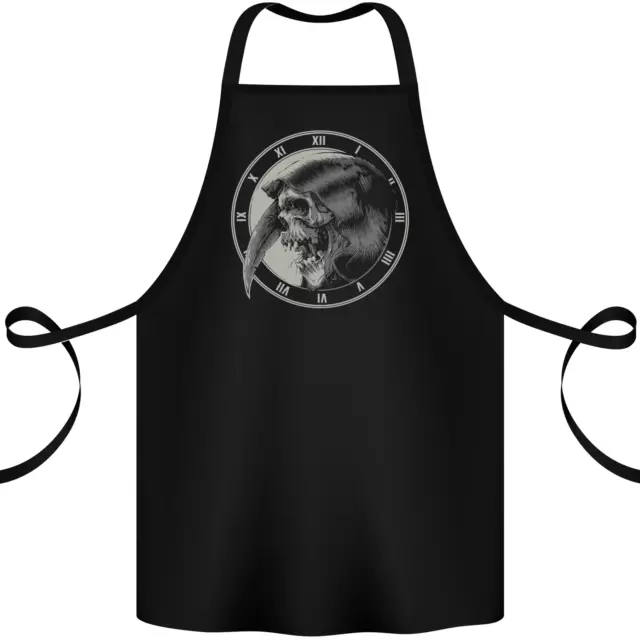Grim Reaper Orologio Teschio Biker Gotico Demone Cotone Grembiule 100% Biologico