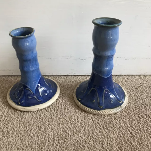 Castle arch pottery candlesticks from Kilkenny, Ireland