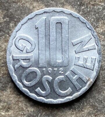 Vintage 1972 10 Groschen Coin Austria Republic Osterreich 🇦🇹