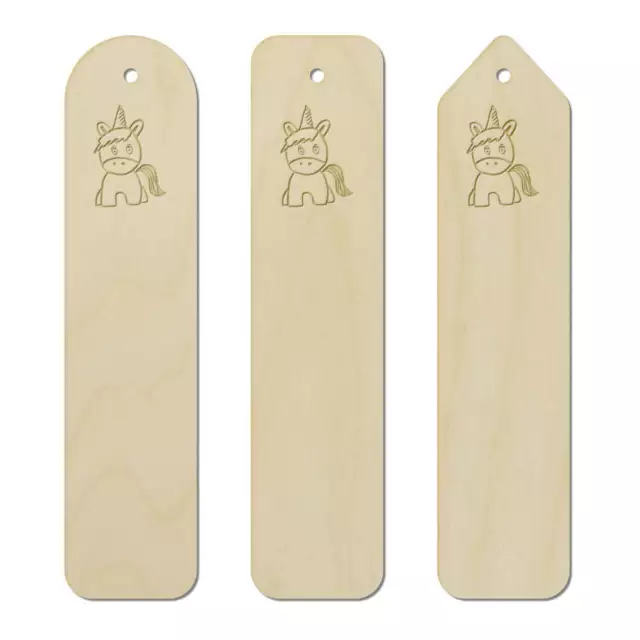 3 x 'Unicorn' Birch Bookmarks (BK00025319)
