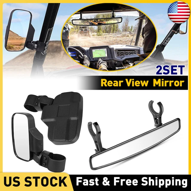For John Deere Gator RSX XUV HPX TS Roll Cage Clamp Side Rear View Mirror Set US