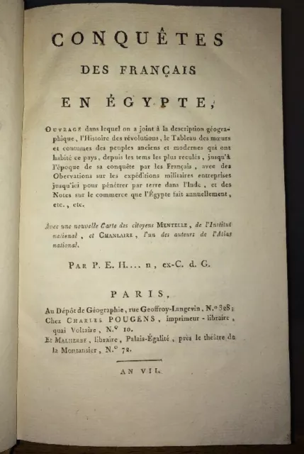 CONQUÊTE DES FRANÇAIS EN ÉGYPTE.EXPÉDITION DE SYRIE. AN VII (1799). Edition Or.