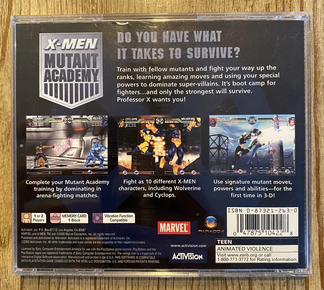 Jeu PS1 : X-Men Mutant Academy 2 - Complet Avec Boîtier Et Notice