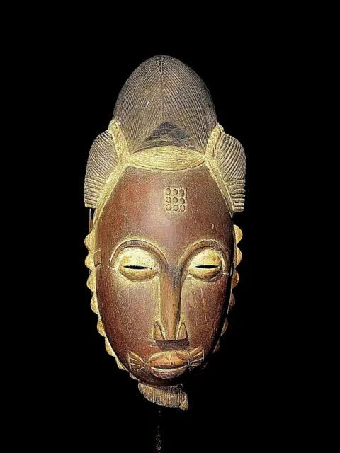 Vintage Hand Carved Wooden Tribal African Mask Stunning Guro Baule Mask-1711
