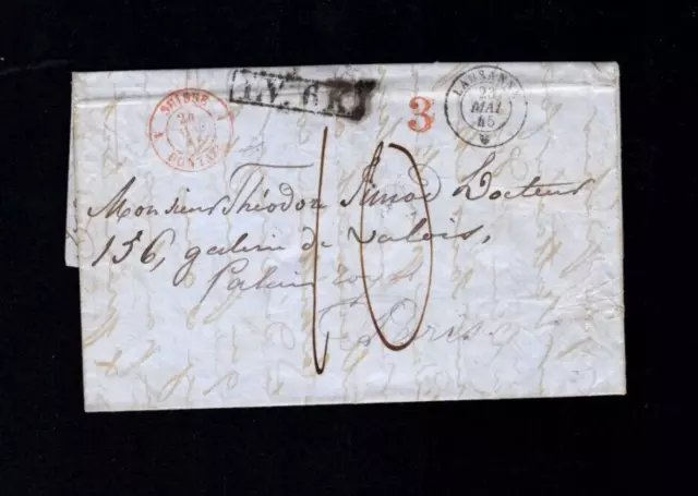 Schweiz 1845  "Lausanne"  "L.V.G.K"  klar    (a657)