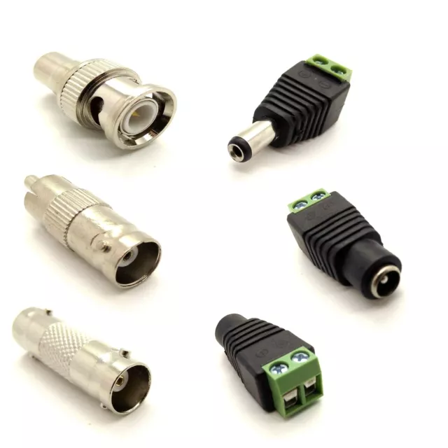 CCTV BNC Coax Crimp Video RCA Phono RG59 Balun Cat5 Joiner Coupler Connector 2