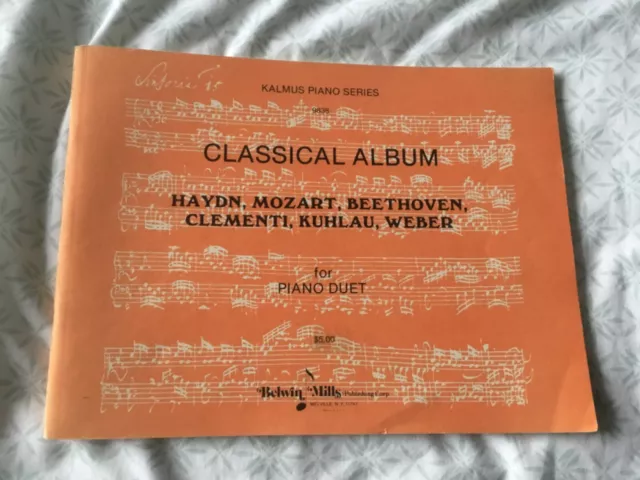 Classical Album for Piano Duet - Kalmus Piano Series - Sheet Music - Excellent