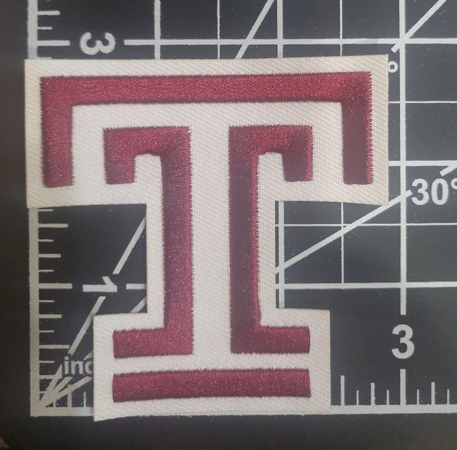 Temple Owls 2 7/8" Iron On Embroidered Patch ~FREE Mailing!!