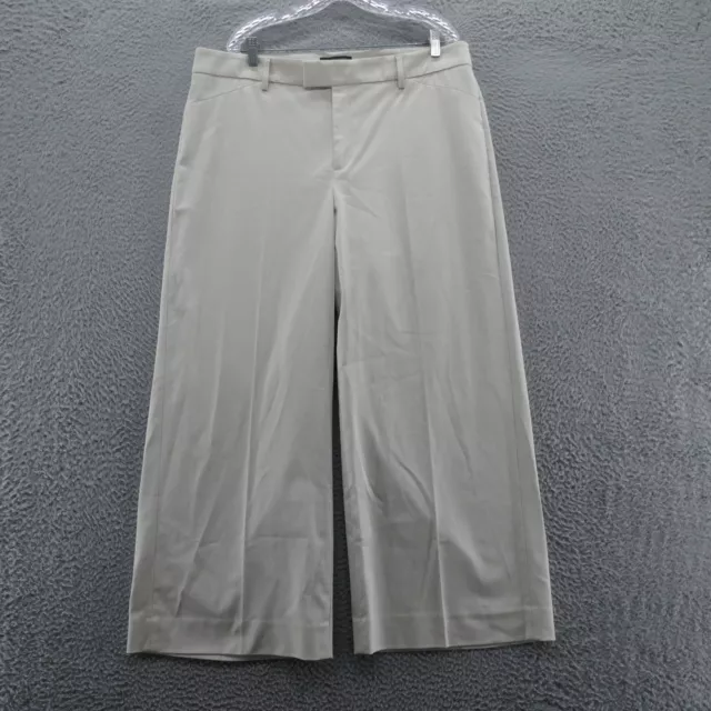 Banana Republic Womens Wide Leg Chino Pants 18 Beige Stretch Twill High Rise NEW