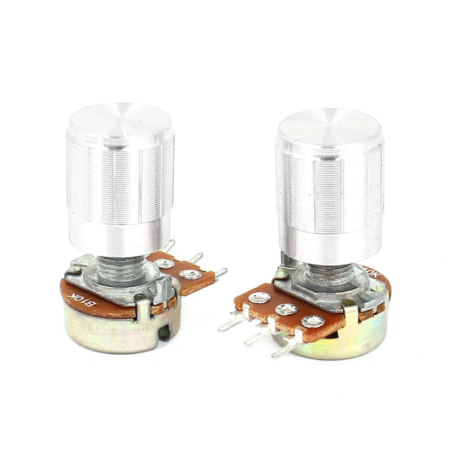 Potentiomètre Encodeur Rotatif EC11 - 2 Pièces - 360° - 7 Broches, Arbre 20mm - Pour Contrôle Volume, Sélection Données