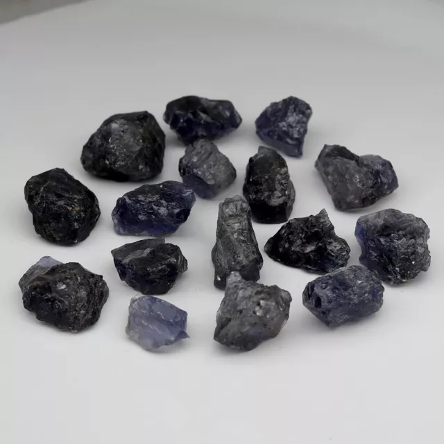 16pcs Lot 50.37ct t.w Rough Natural Bluish Violet Iolite Gemstone, Africa