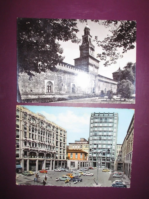 2 Milano: Ingresso Torre Del Filarete-Piazza S. Paolo-Molte Auto