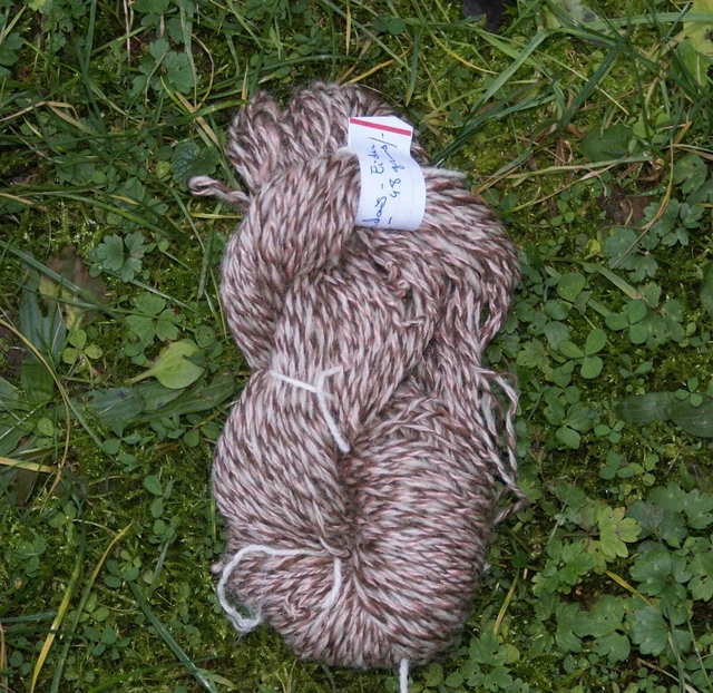 Echeveau laine islandaise soie trois brins, blanc, beige