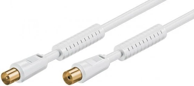 Câble Antenne Goobay 11525 - Double Blindage, Fiches Coudées 90° - 1.5m - 70 DB - Pour TV, Satellite
