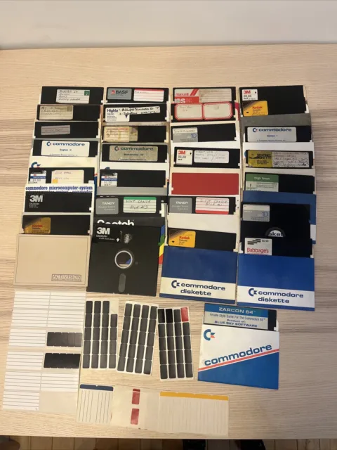 Commodore 64 C64 Programs Games Floppy 29 Disks 5.25" Inch Bulk Lot Various