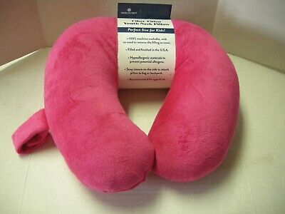 World's Best Youth Travel Neck Pillow By Wolfe Mfg, Pink, One Size, New