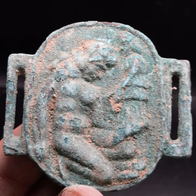 Ancient Roman bronze belt bucklet with Warriors Depicted Unusual piece