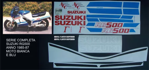 Suzuki Rg 500 Gamma '85 '87 White/Blue Stickers