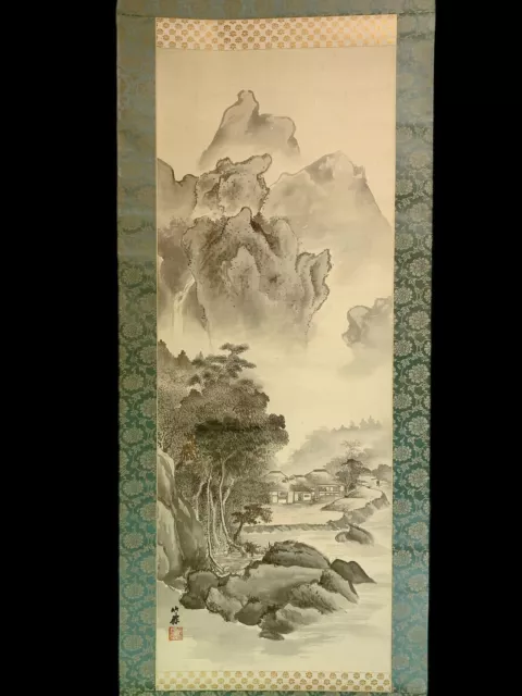 JAPANESE HANGING SCROLL ART Painting kakejiku vintage ANTIQUE JAPAN PICTURE #297 2